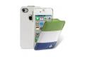 Чехол кожаный Melkco Jacka Type для Apple Iphone 4/4S Rainbow 3 зелено-бело-синий фото 2