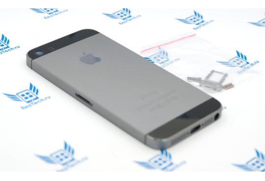 Корпус для Apple iPhone 5s черный (в комплекте с кнопками и лотком sim) фото 1