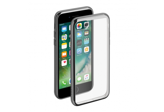 Чехол-накладка гелевая Deppa Gel+ для iPhone 7 / 8 / SE (2020) серебряная рамка (арт.85254) фото 1