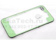 Задняя крышка для Apple iPhone 4 прозрачная с зеленая рамкой фото 1