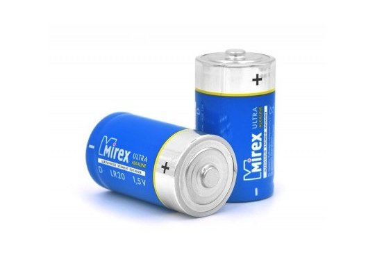 Батарейки алкалайновые Mirex LR20 (Тип D) 2шт. фото 1