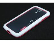 Чехол Zenus Wallnut Bumper для Samsung Galaxy S4 i9500 белый-розовый фото 1