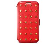 Чехол кожаный Zenus Prestige Rock Stud Diary для Samsung Galaxy S4 i9500 красный фото 1