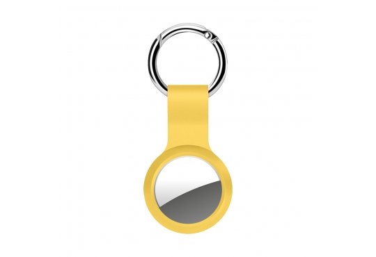 Чехол-брелок Deppa EasyLife для AirTag силиконовый с петлей желтый фото 1