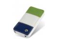 Чехол кожаный Melkco Jacka Type для Apple Iphone 4/4S Rainbow 3 зелено-бело-синий фото 5