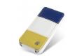 Чехол кожаный Melkco Jacka Type для Apple Iphone 4/4S Rainbow 3 сине-бело-желтый фото 5
