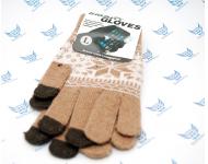 Перчатки сенсорные Beewin (Smart Gloves) BW-35BR L для экранов коричневые, кашемир фото 1