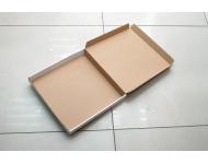 Картонная коробка типа пицца 33x31.5x3.5см крафт фото 1