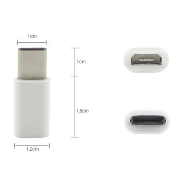 Переходник MicroUSB на Usb-C (короткий) белый