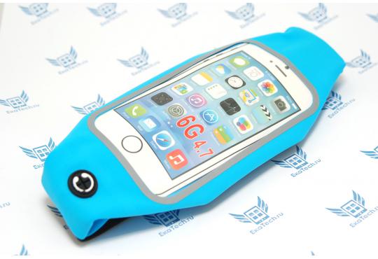 Чехол-сумка на пояс Sport для Apple iPhone 6 4.7 дюйма нейлон голубой фото 1