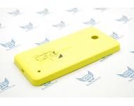Фирменная задняя крышка АКБ oem (панель аккумулятора) Nokia Lumia 630 желтая фото 1