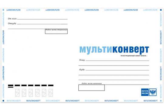 Мультиконверт (110*220*10 мм) Почты России картонный фото 1