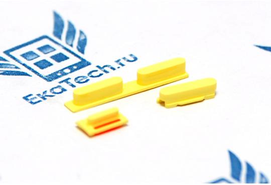 Набор кнопок для iPhone 5c (громкость, вибро, включение) желтые фото 1