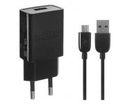 Сетевое зарядное устройство Alcatel One Touch UC13 2A c кабелем MicroUSB черное глянцевое фото 1