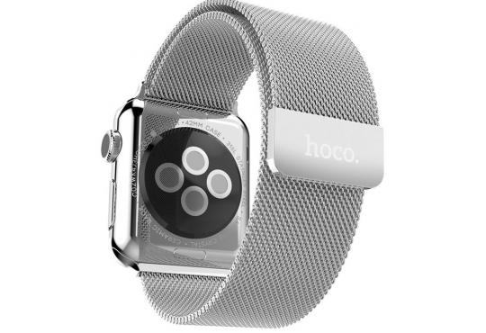 Ремешок для Apple Watch 1/2/3 42мм, 4 поколение 44мм, металл, сетчатый, Миланская петля, серебристый фото 1