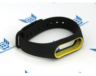 Ремешок Helistags для Xiaomi Mi Band 2 черный с желтой рамкой фото 1