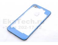 Задняя крышка для Apple iPhone 4 прозрачная с голубой рамкой фото 1
