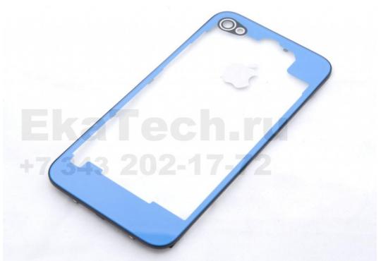 Элегантная, мобильная и многофункциональная батарейка Задняя крышка для Apple iPhone 4/4S прозрачная с голубой рамкой