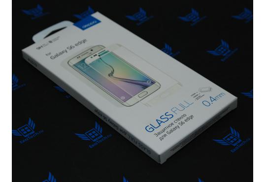 Закалённое защитное стекло Deppa 3D для Samsung Galaxy S6 Edge белая рамка фото 1