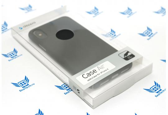 Чехол Deppa Air Case для iPhone X / Xs, пластик софт-тач, черный (арт.83321) фото 1