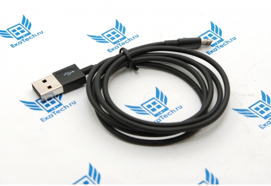 Дата-кабель Hoco X23 Skelled Lightning  2м для Apple iPhone 5 / 6 / 7 / 8 / X / Xs / Xr черный фото 1