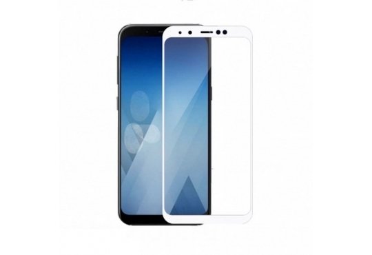 Защитное стекло Tempered Glass 3D для Samsung Galaxy A6 (2018) / A600F белое фото 1