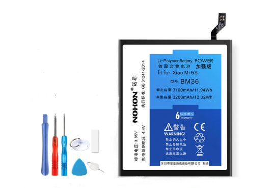 Аккумулятор Nohon BM36 для Xiaomi Mi5s 3100mah фото 1