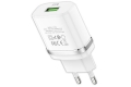 Сетевое зарядное устройство Hoco C12Q Smart QC3.0 USB, белое фото 2