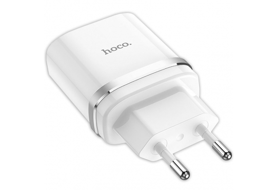 Сетевое зарядное устройство Hoco C12Q Smart QC3.0 USB, белое фото 1