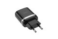 Сетевое зарядное устройство Hoco C12Q Smart QC3.0 USB, черное фото 1