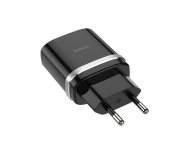 Сетевое зарядное устройство Hoco C12Q Smart QC3.0 USB, черное фото 1