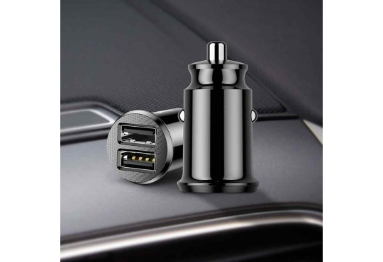 Автомобильное зарядное устройство Baseus Grain Car Charger 2xUSB 3.4А черное фото 1