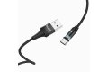 Магнитный кабель Hoco Magnetic U76 кабель Lightning для iPhone, 1м черный фото 1