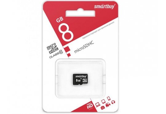 Карта памяти MicroSD (HC), 8GB SmartBuy, Class 10 фото 1