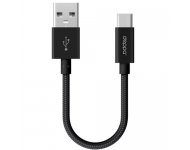 Переходник Deppa USB на Usb Type-C 0.15м USB2.0 черный (арт.72265) фото 1