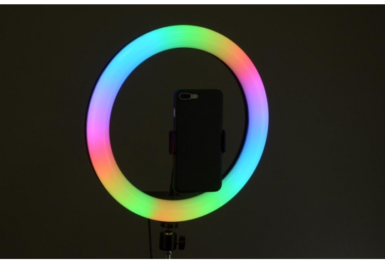 Светодиодное кольцо для селфи RGB LED MJ33, цветное фото 1