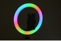 Светодиодное кольцо для селфи RGB LED MJ33, цветное фото 1