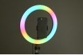 Светодиодное кольцо для селфи RGB LED MJ33, цветное фото 4