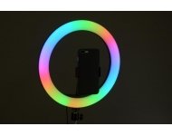 Светодиодное кольцо для селфи RGB LED MJ33, цветное фото 1