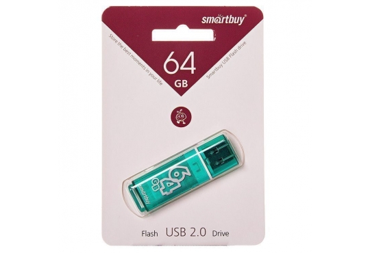 USB флешка Smartbuy Glossy, 64Gb, зеленая фото 1