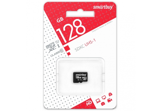 Карта памяти MicroSD (XC), 128GB SmartBuy, Class 10 фото 1