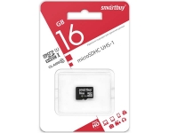 Карта памяти MicroSD (HC), 16GB SmartBuy, Class 10 (с адаптером) фото 1