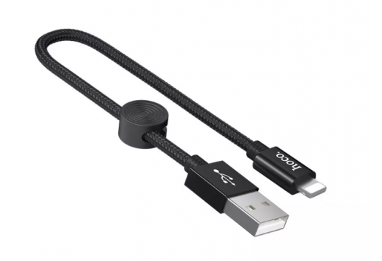 USB дата-кабель Hoco X35 Lightning  0.25м для Apple iPhone, 2.4A, черный фото 1