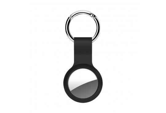 Чехол-брелок Deppa EasyLife для AirTag силиконовый с петлей черный фото 1