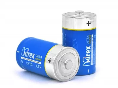 Батарейки алкалайновые Mirex LR20 (Тип D) 2шт.