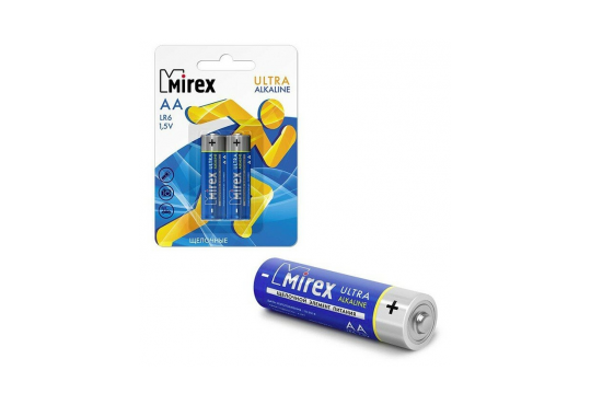 Батарея щелочная Mirex LR6 / AA 1.5v (упаковка 2шт.) фото 1
