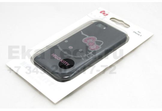 Чехол пластиковый Hello Kitty для Apple iPhone 5 / 5s / SE черный фото 1