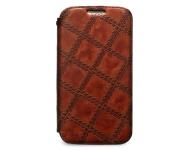 Чехол кожаный Zenus Prestige Italian Vintage Quilt Diary для Samsung Galaxy S4 I9500 коричневый фото 1