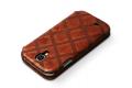 Чехол кожаный Zenus Prestige Italian Vintage Quilt Diary для Samsung Galaxy S4 I9500 коричневый фото 4