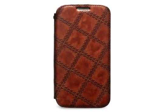 Чехол кожаный Zenus Prestige Italian Vintage Quilt Diary для Samsung Galaxy S4 I9500 коричневый фото 1